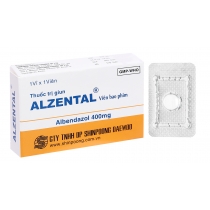 Alzental 400mg trị giun sán (1 vỉ x 1 viên)