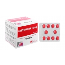 Cetirizin 10mg trị viêm mũi dị ứng, mày đay (10 vỉ x 10 viên)