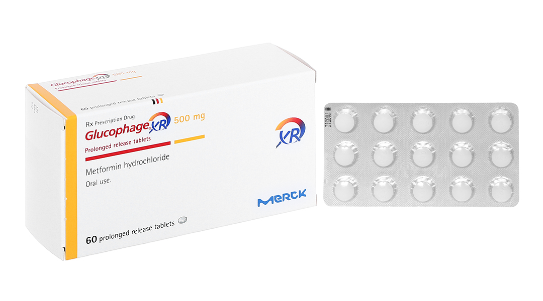 Glucophage XR 500mg trị đái tháo đường (4 vỉ x 15 viên)