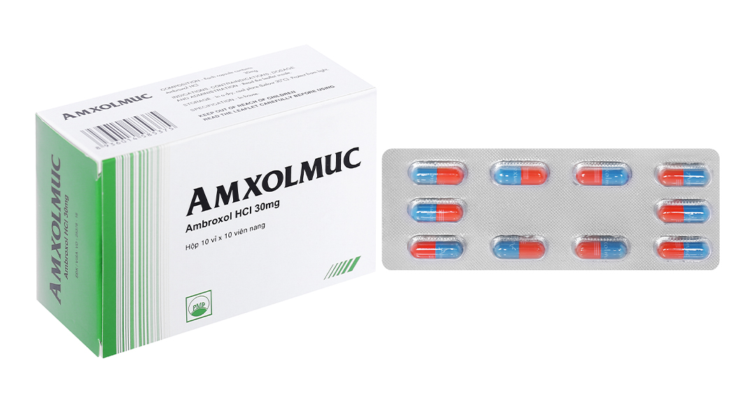 Amxolmuc 30mg tan đàm trong bệnh lý hô hấp (10 vỉ x 10 viên)