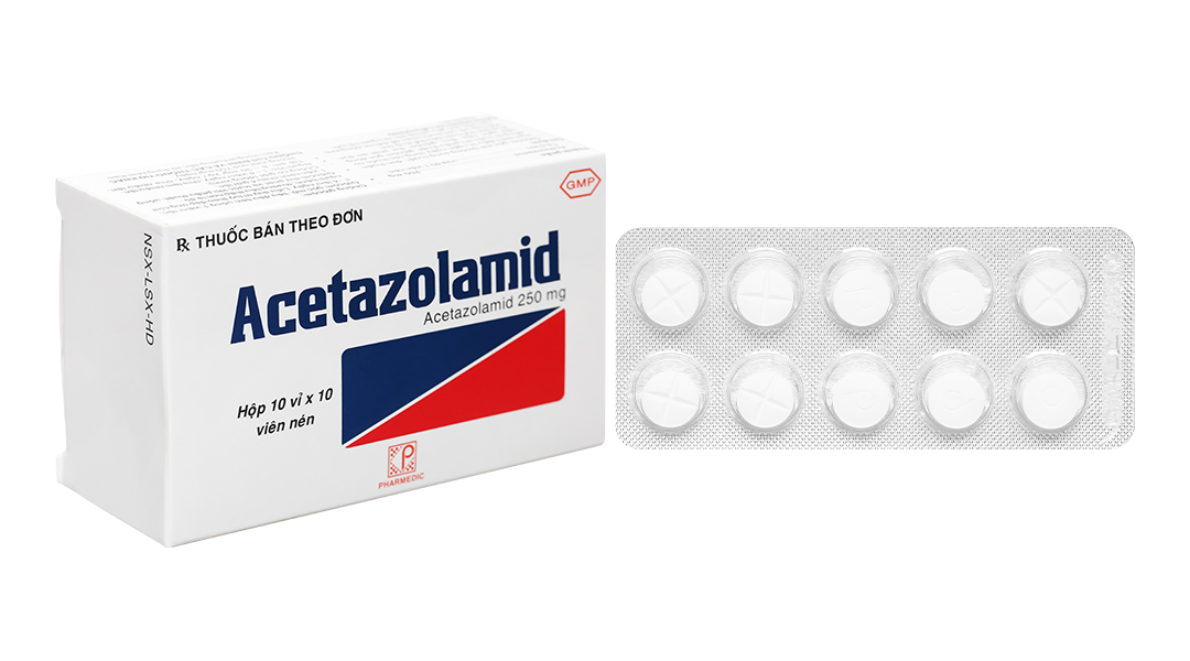 Acetazolamid Pharmedic 250mg trị tăng nhãn áp, động kinh (10 vỉ x 10 viên)