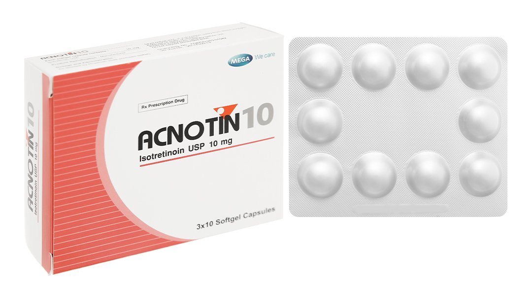 Acnotin 10 trị mụn trứng cá (3 vỉ x 10 viên)