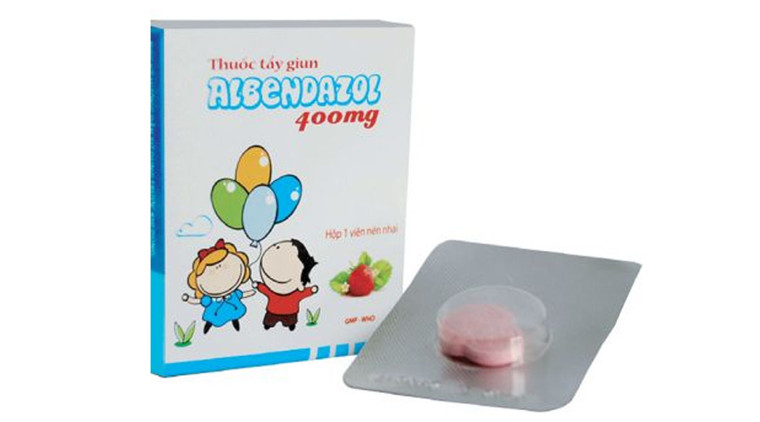 Viên nhai Albendazol Hataphar 400mg trị giun sán (1 vỉ x 1 viên)