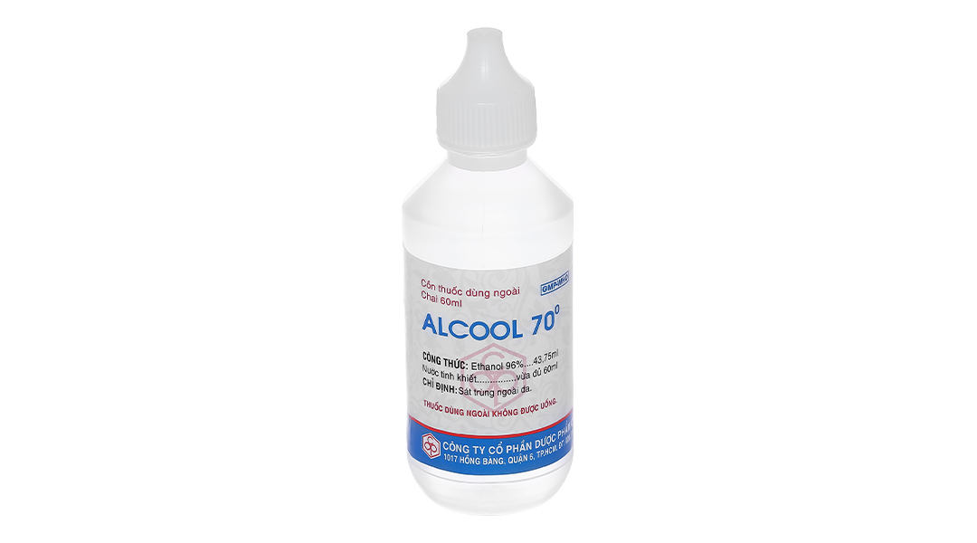 Cồn Alcool 70 độ OPC sát trùng ngoài da chai 60ml