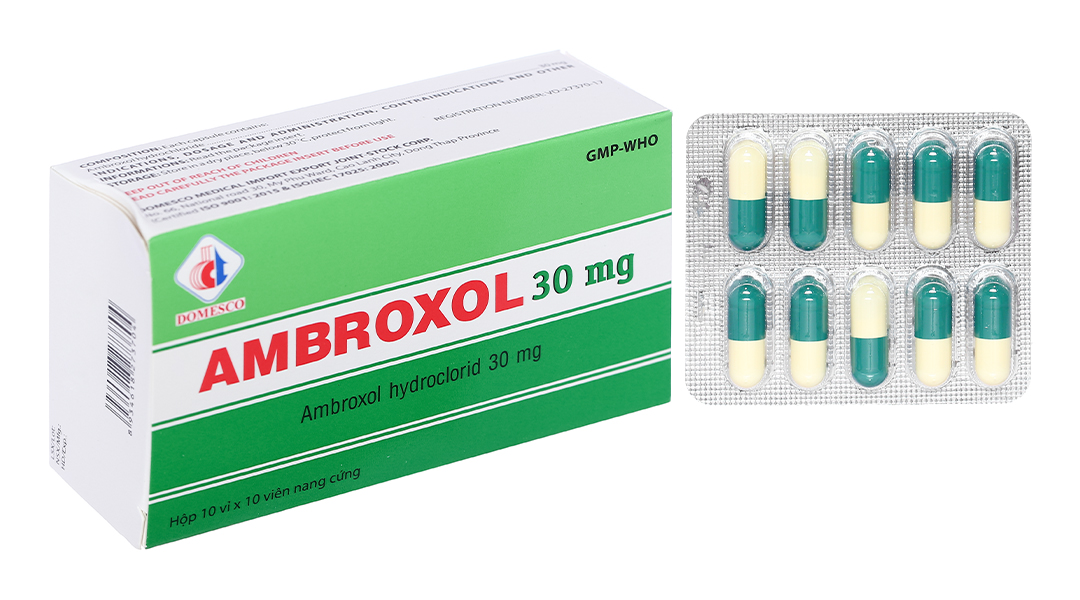 Ambroxol 30mg tan đàm trong bệnh lý hô hấp (10 vỉ x 10 viên