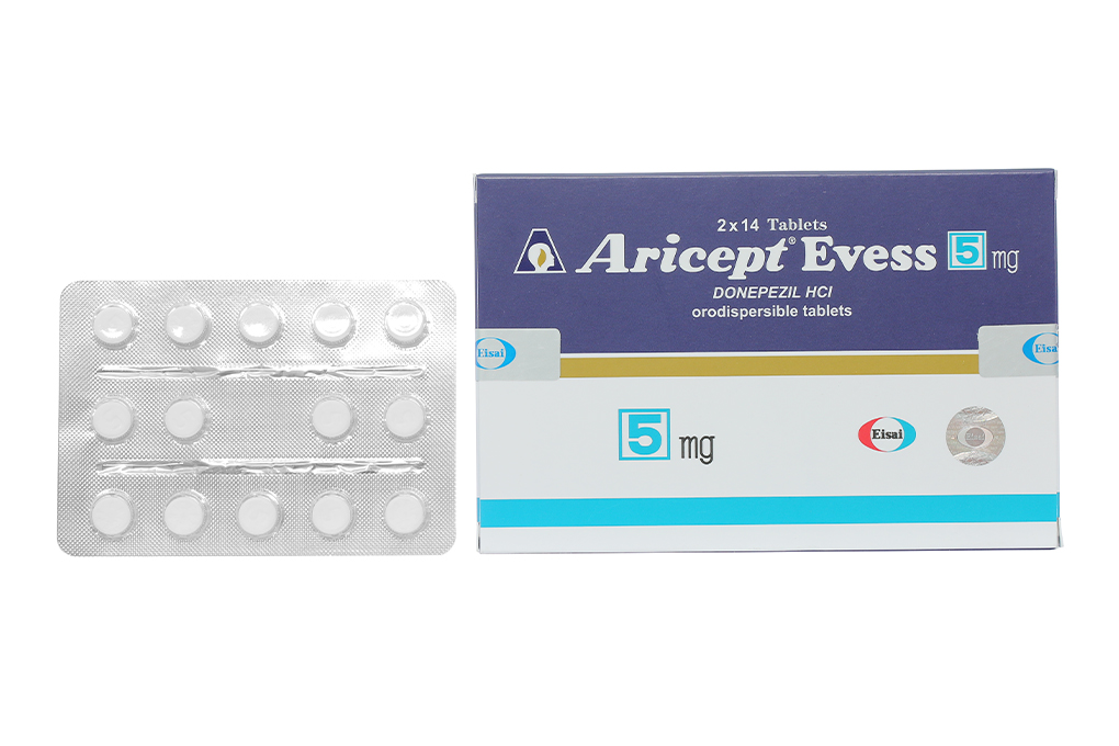 Aricept Evess 5mg trị Alzheimer, sa sút trí tuệ (2 vỉ x 14 viên)