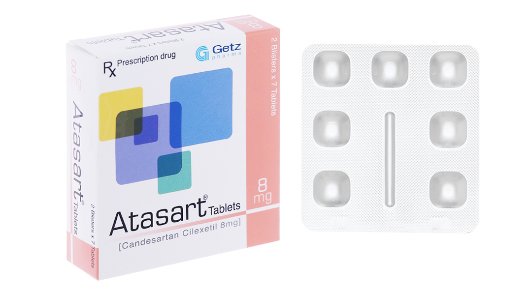 Atasart Tablets 8mg trị tăng huyết áp (2 vỉ x 7 viên)