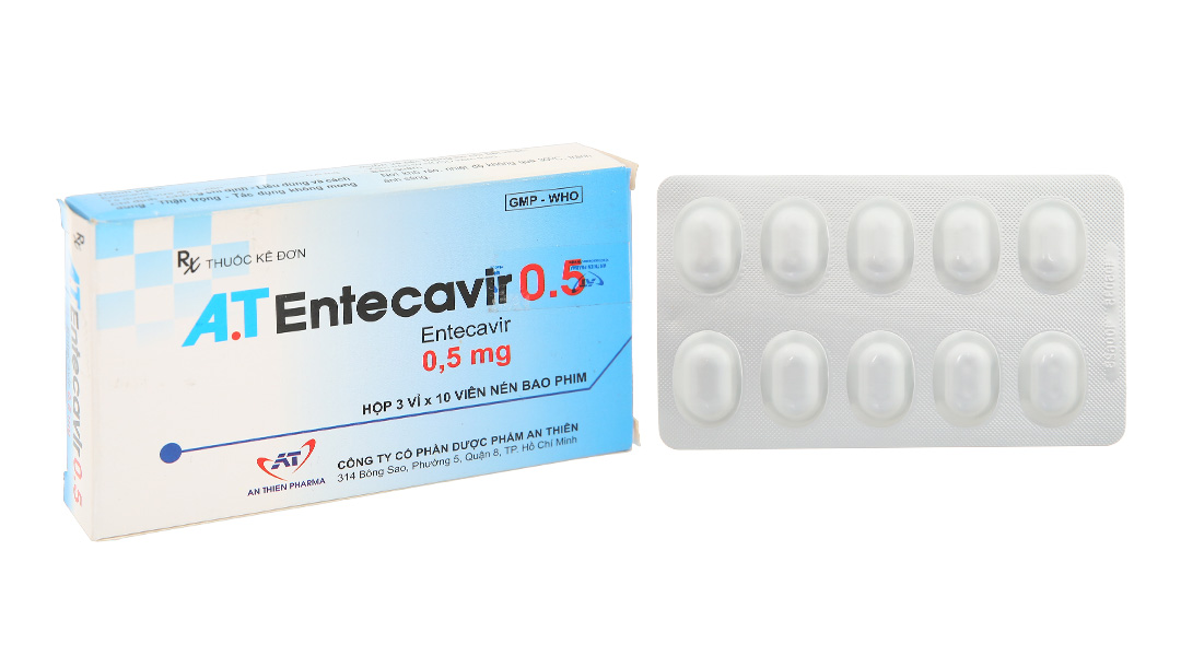 A.T Entecavir 0.5 điều trị viêm gan B (3 vỉ x 10 viên)