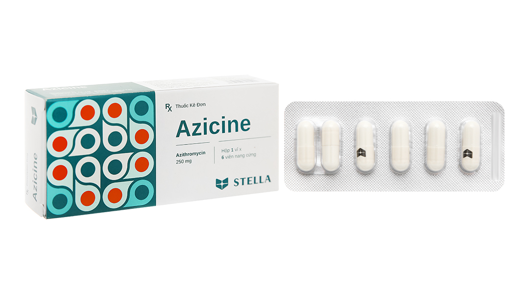 Azicine 250mg trị nhiễm khuẩn (1 vỉ x 6 viên)