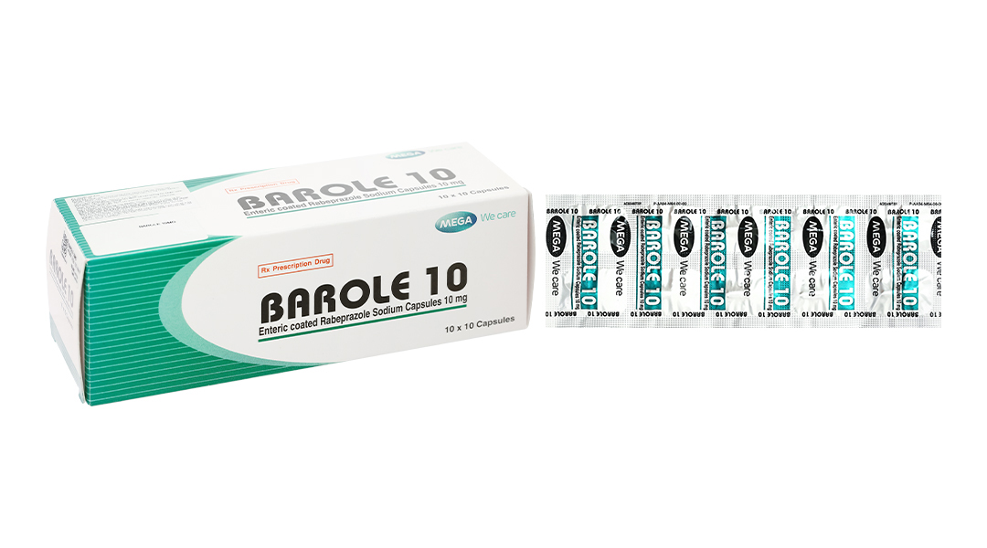 Barole 10 trị trào ngược dạ dày, thực quản (10 vỉ x 10 viên)