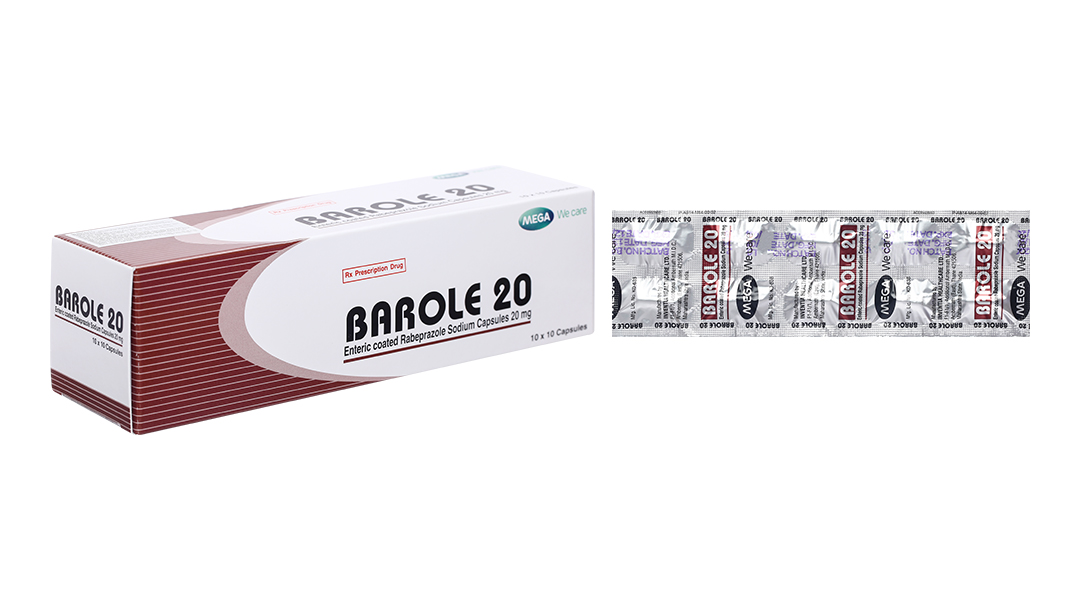 Barole 20 trị loét dạ dày, tá tràng (10 vỉ x 10 viên)