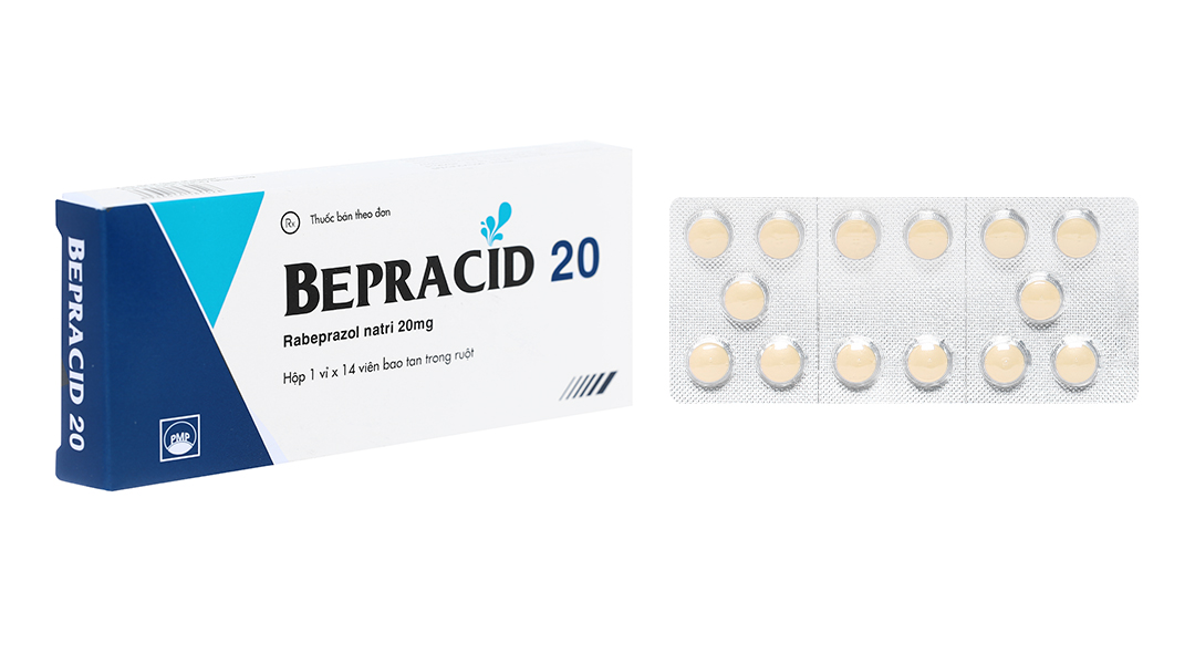 Bepracid 20 trị loét dạ dày, tá tràng (1 vỉ x 14 viên)