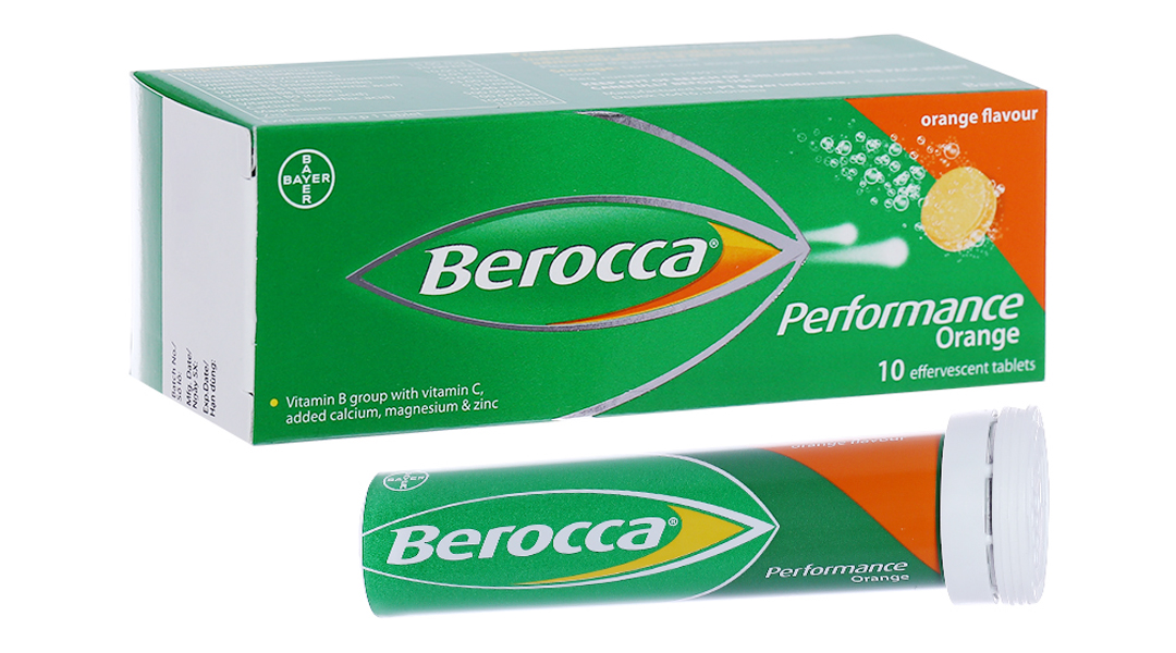 Viên nén sủi bọt Berocca Performance bổ sung vitamin, tăng đề kháng tuýp 10 viên