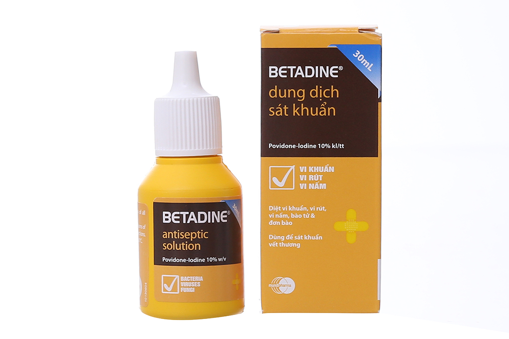 Dung dịch sát khuẩn Betadine 10% ngừa nhiễm khuẩn vết thương chai 30ml