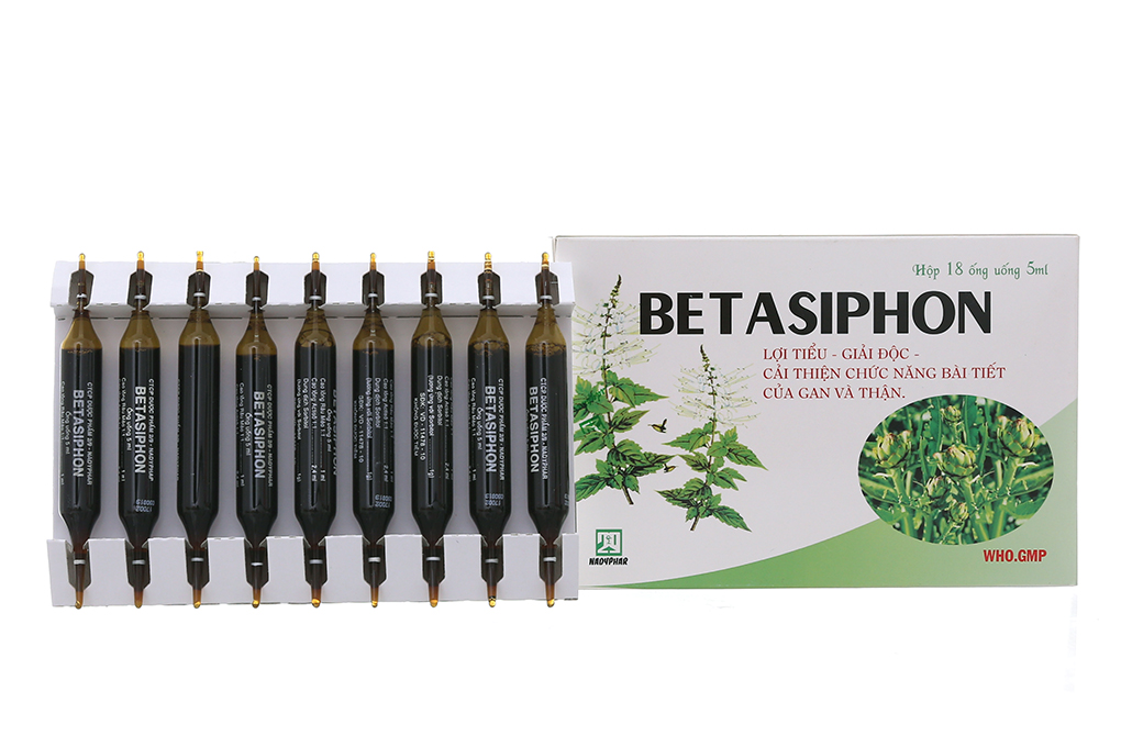 Dung dịch uống Betasiphon hỗ trợ trị bệnh lý gan mật, tiêu hóa (18 ống x 5ml)