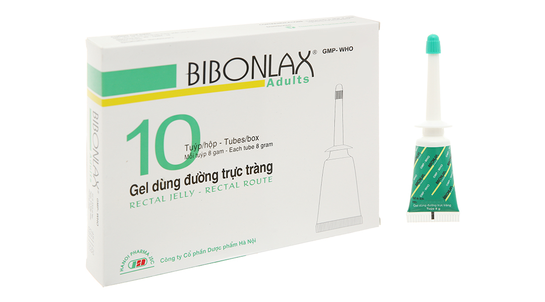 Gel bơm trực tràng Bibonlax Adults trị táo bón (10 tuýp x 8g)