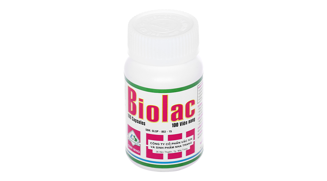 Biolac bổ sung vi sinh, hỗ trợ trị rối loạn tiêu hóa lọ 100 viên