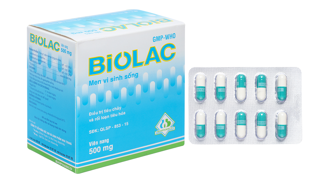 Biolac 500mg bổ sung vi sinh, hỗ trợ trị rối loạn tiêu hóa (10 vỉ x 10 viên)