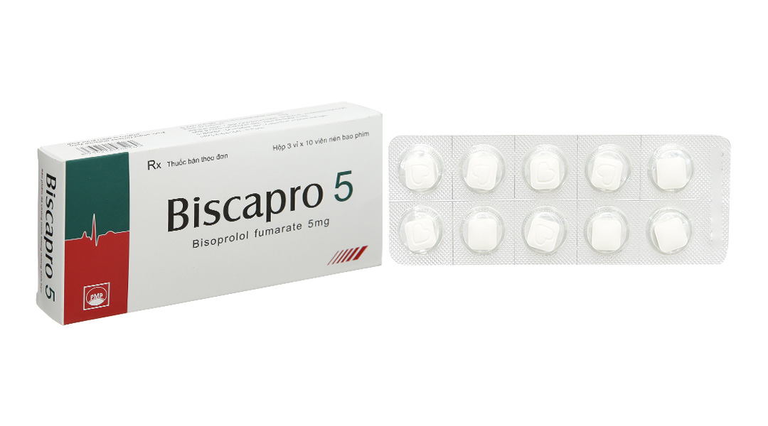 Biscapro 5 trị tăng huyết áp, đau thắt ngực (3 vỉ x 10 viên)