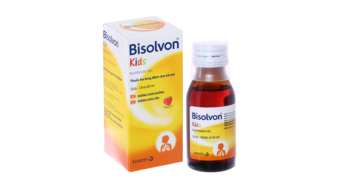 Siro Bisolvon Kids loãng đàm trong bệnh lý hô hấp chai 60ml