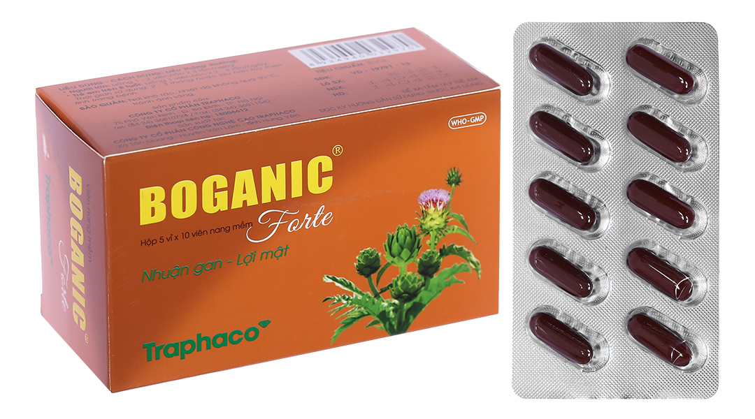 Boganic Forte hỗ trợ trị bệnh lý gan mật, mỡ máu (5 vỉ x 10 viên)