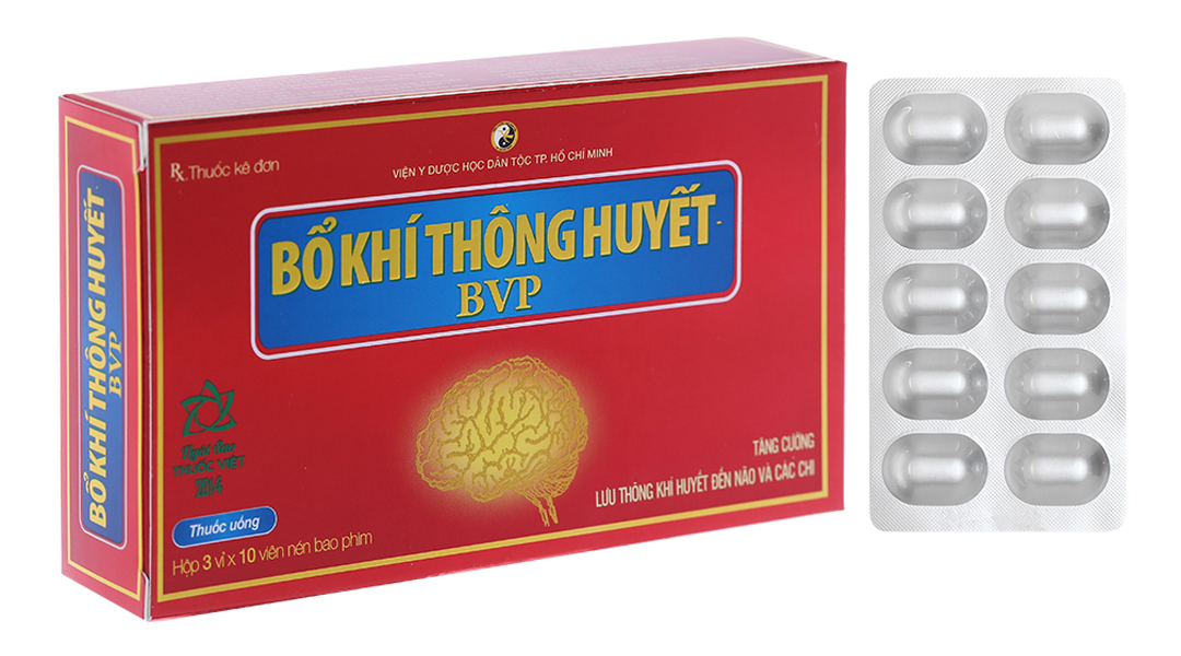 Bổ Khí Thông Huyết BVP trị rối loạn tuần hoàn não (3 vỉ x 10 viên)