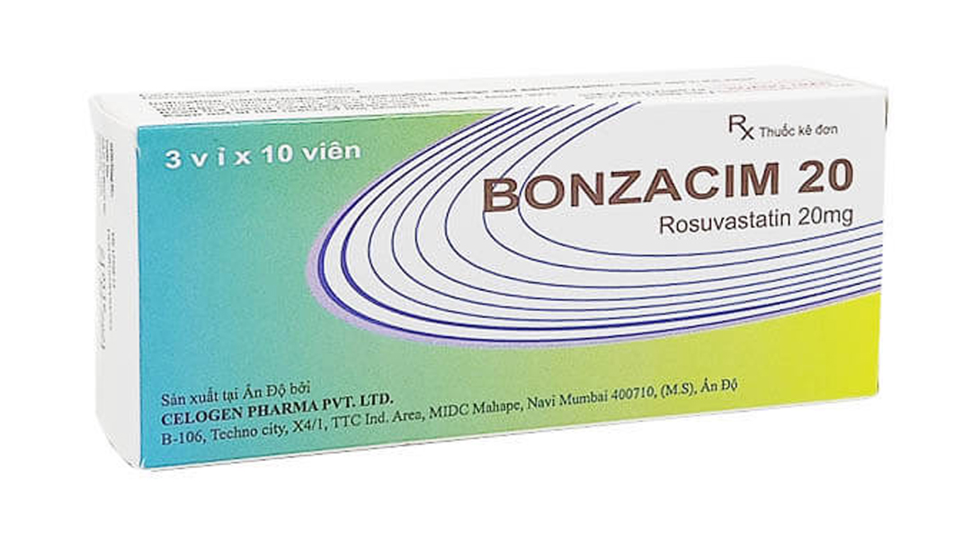 Bonzacim 20 trị rối loạn lipid máu (3 vỉ x 10 viên)