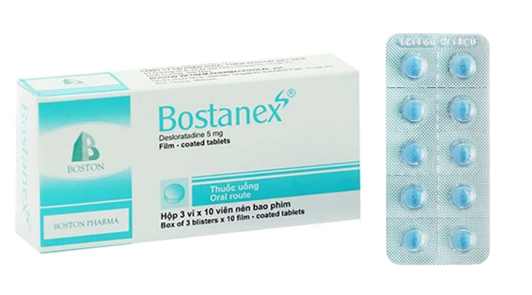 Bostanex 5mg trị viêm mũi dị ứng, mày đay (3 vỉ x 10 viên)