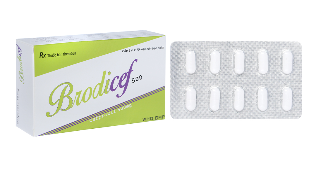 Brodicef 500 trị nhiễm khuẩn (3 vỉ x 10 viên)