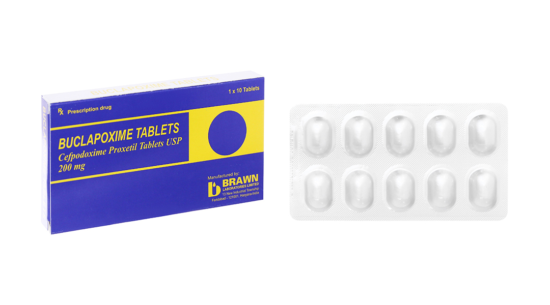 Buclapoxime Tablets 200mg trị nhiễm khuẩn (1 vỉ x 10 viên)