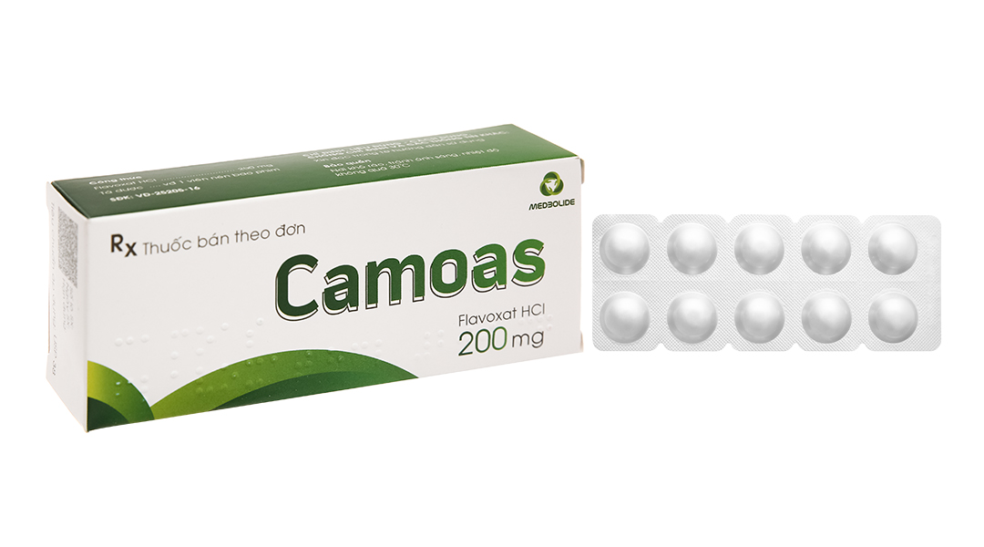 Camoas 200mg giảm triệu chứng tiểu khó, tiểu gấp, tiểu đêm (3 vỉ x 10 viên)