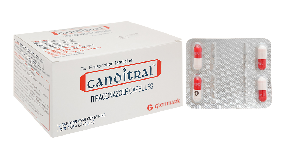 Canditral 100mg trị nhiễm nấm (1 vỉ x 4 viên)