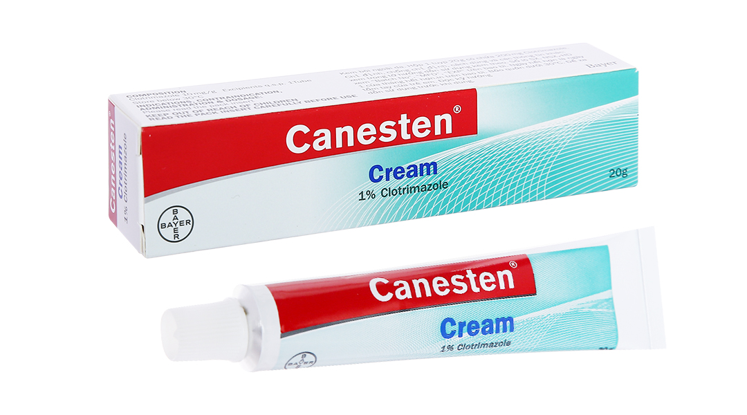 Kem bôi Canesten Cream 1% trị nấm da tuýp 20g