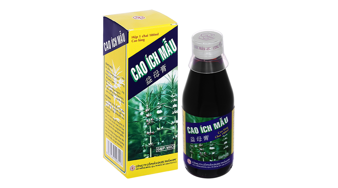 Cao lỏng Cao Ích Mẫu trị kinh nguyệt không đều, đau bụng kinh chai 180ml