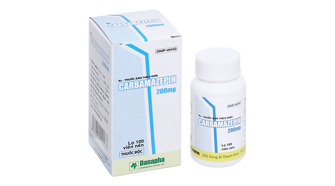 Carbamazepin 200mg trị động kinh, đau dây thần kinh lọ 100 viên