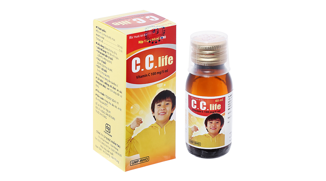 Siro C.C.Life 100mg/5ml bổ sung vitamin C, tăng đề kháng chai 60ml