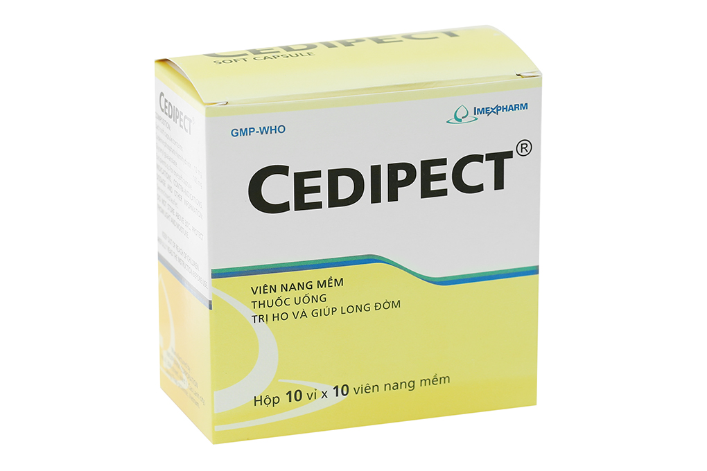 Cedipect trị ho, long đàm (10 vỉ x 10 viên)