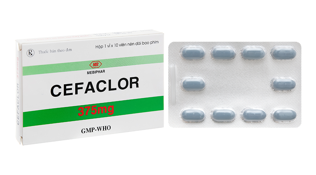 Cefaclor Mediphar 375mg trị nhiễm khuẩn (1 vỉ x 10 viên)