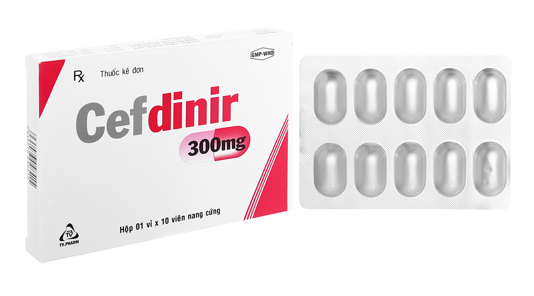 Cefdinir TV.Pharm 300mg trị nhiễm khuẩn (1 vỉ x 10 viên)