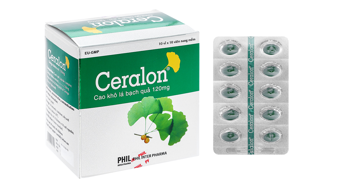 Ceralon 120mg tuần hoàn máu não, cải thiện trí nhớ (10 vỉ x 10 viên)