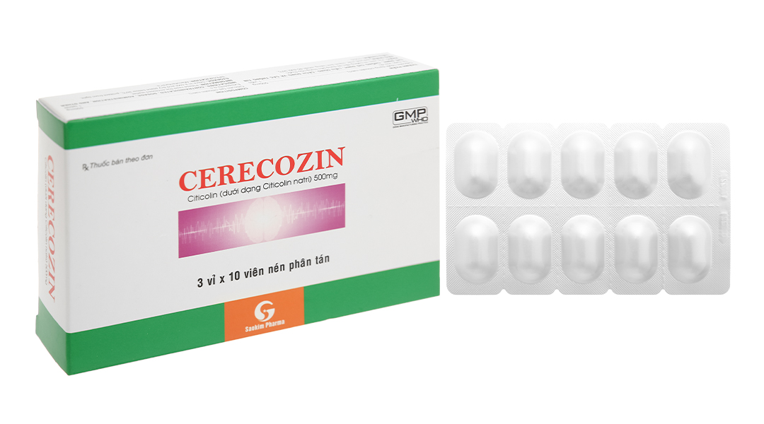 Cerecozin 500mg trị Alzheimer, mất ý thức do tổn thương não (3 vỉ x 10 viên)