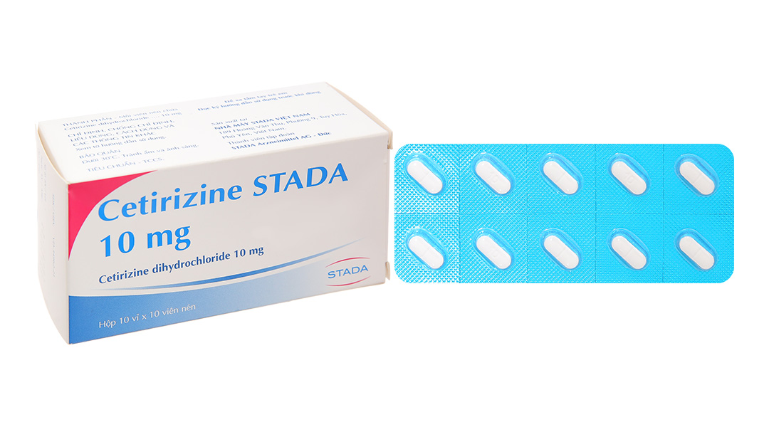 Cetirizine Stada 10mg trị viêm mũi dị ứng, mày đay (10 vỉ x 10 viên)