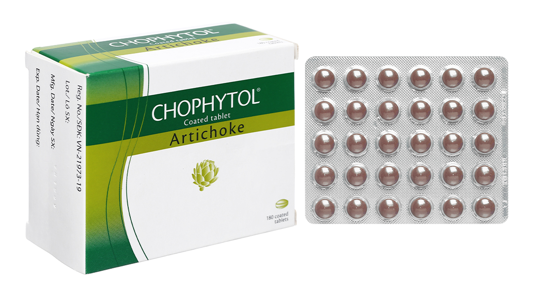 Chophytol Artichoke 200mg giúp lợi tiểu, thông mật (6 vỉ x 30 viên)