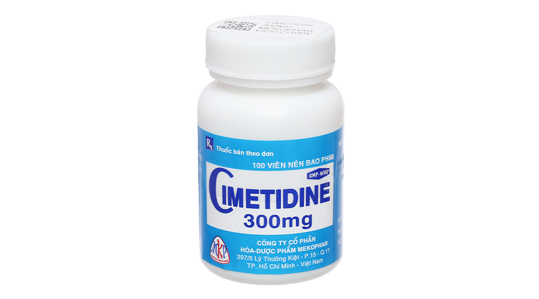 Cimetidine Mekophar 300mg trị trào ngược dạ dày, thực quản lọ 100 viên