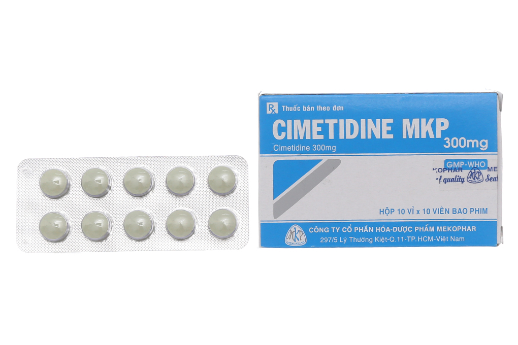 Cimetidine MKP 300mg trị trào ngược dạ dày, thực quản (10 vỉ x 10 viên)