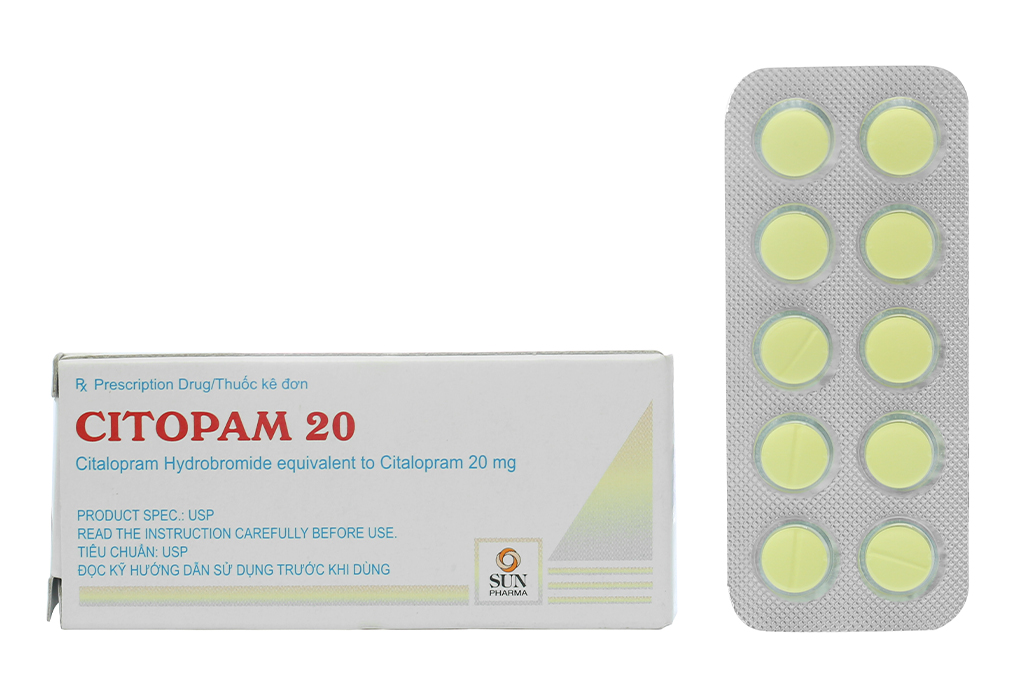 Citopam 20 trị trầm cảm (3 vỉ x 10 viên)