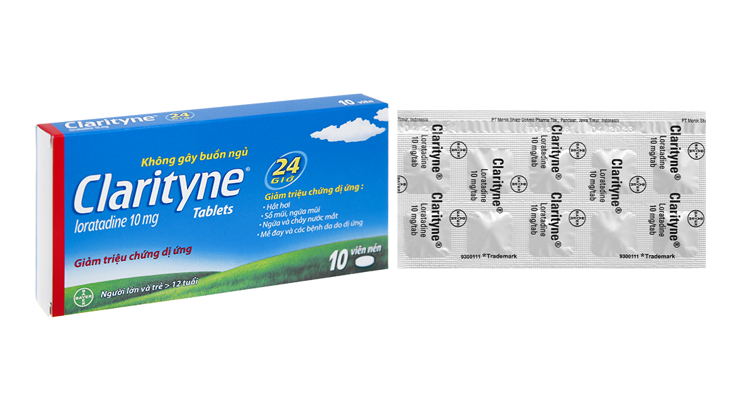 Clarityne 10mg trị viêm mũi dị ứng, mày đay (1 vỉ x 10 viên)