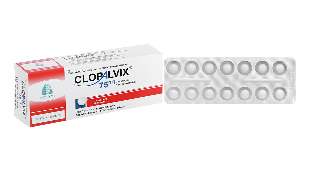 Clopalvix 75mg ngừa xơ vữa động mạch (5 vỉ x 14 viên)