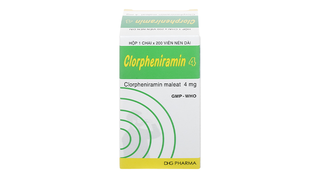 Clorpheniramin 4 trị viêm mũi dị ứng, mày đay lọ 200 viên