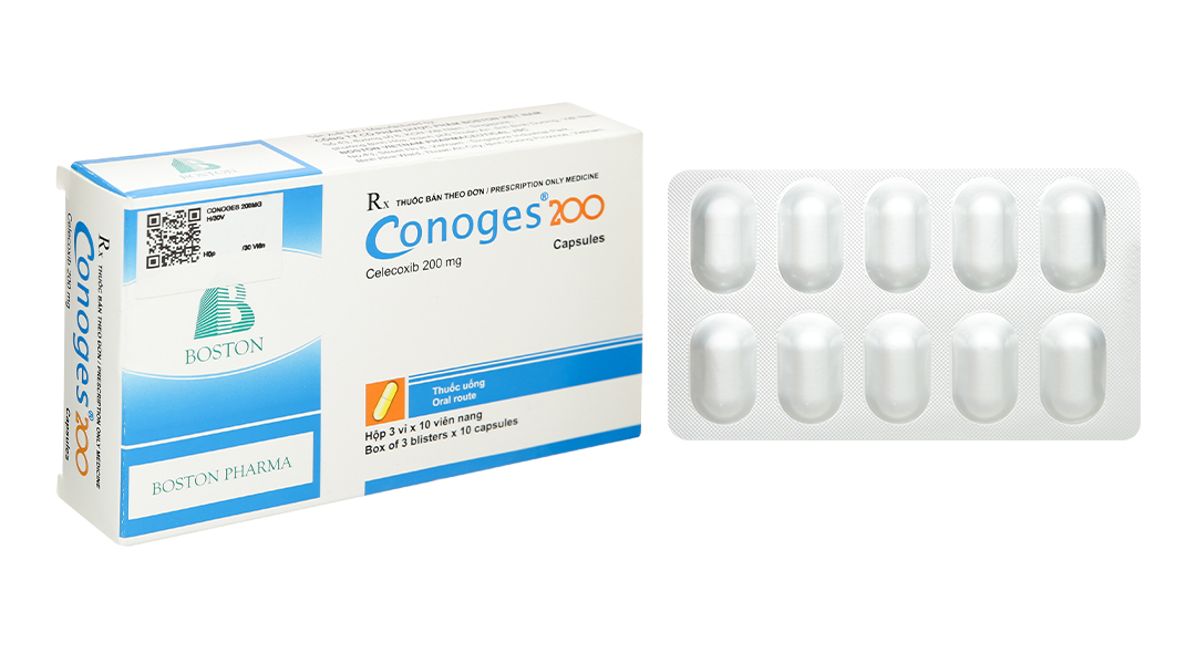 Conoges 200 giảm đau, kháng viêm (3 vỉ x 10 viên)